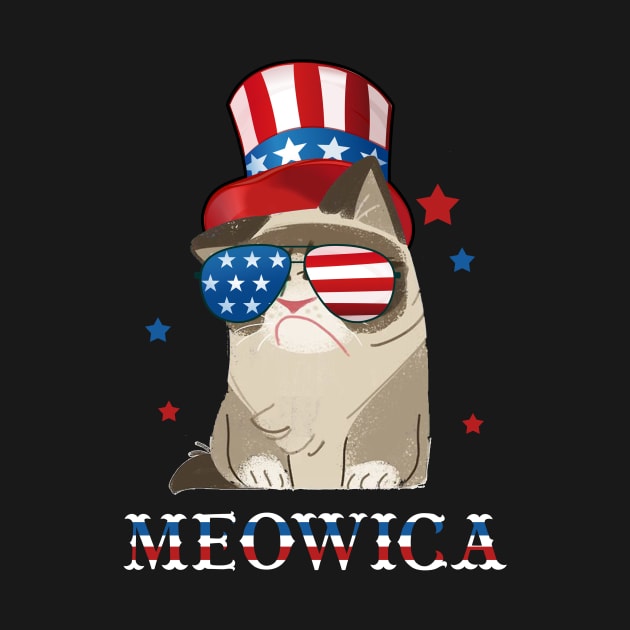 Cat 4th of July T shirt Meowica Merica Men USA American Flag Tank Top by Kaileymahoney