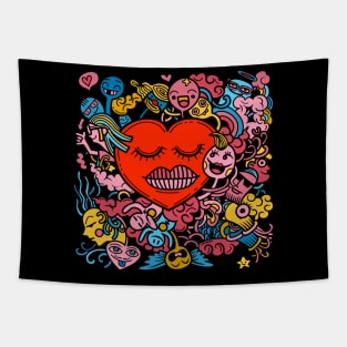 doodle valentine romance Tapestry