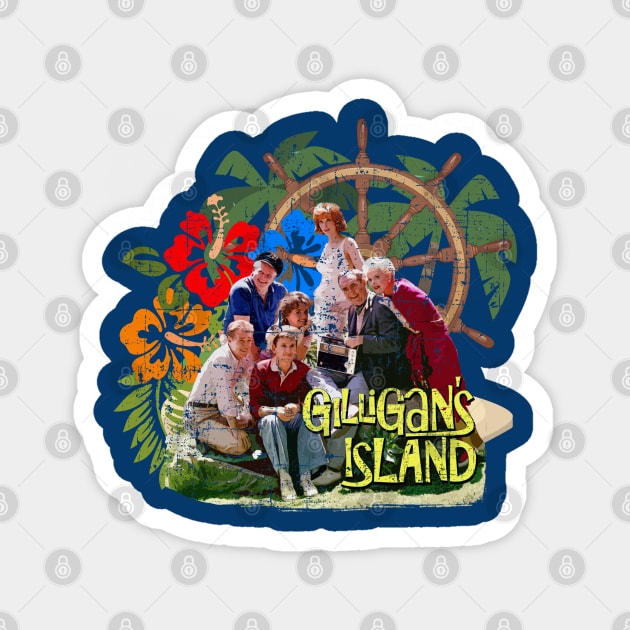 Gilligans Island, the Castaways, distressed Magnet by MonkeyKing