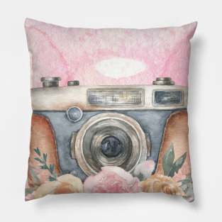 Hand painted retro polaroid Pillow