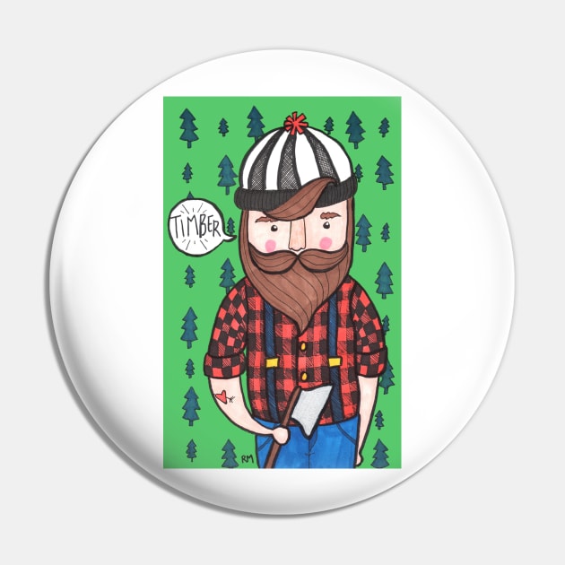 Timber Lumberjack Pin by RuthMCreative