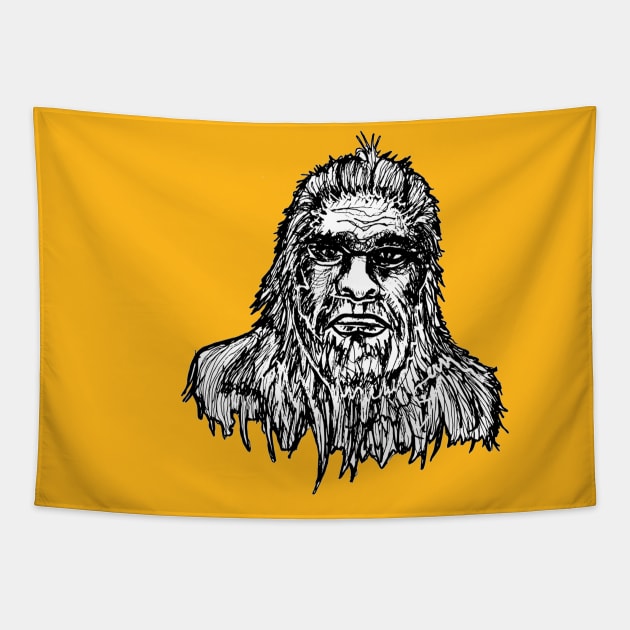 It's Bigfoot! Tapestry by inkeater