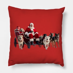 Santa Claus and dogs at Christmas! Pillow