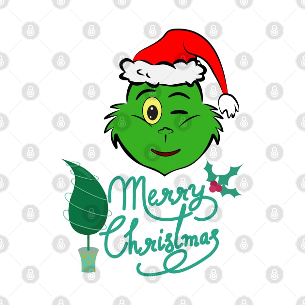 Cute Santa - Green Elf - Merry Christmas by O.M design