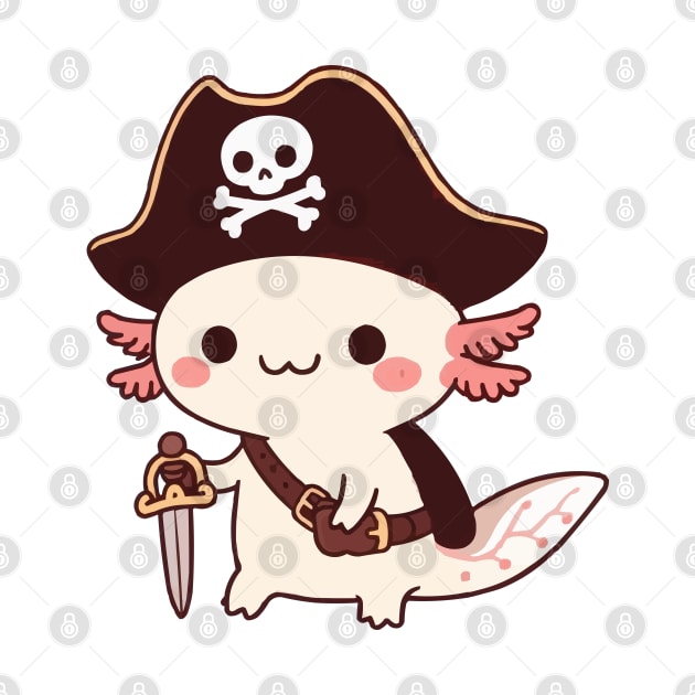 cute chibi pirate axolotl by fikriamrullah