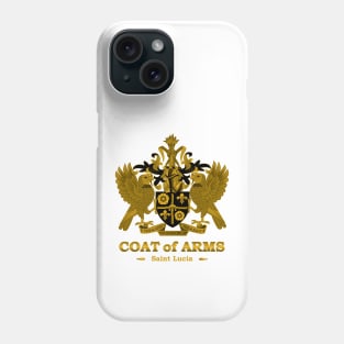 St Lucia Coat of Arms Gold Phone Case