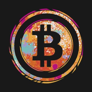 Bitcoin Symbol BTC Ico Aquarell Crypto T-Shirt