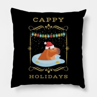 Christmas Capybara  Holiday Winter Pillow