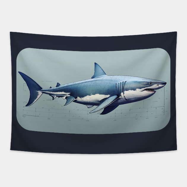 Great White Shark Tapestry by DavidLoblaw