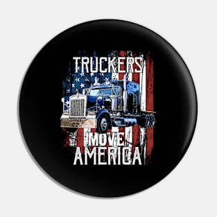 Trucker American Flag Truck Driver Pin