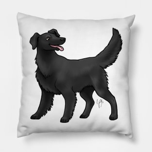 Dog - Flat-Coated Retriever - Black Pillow