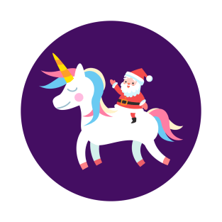 Christmas Santa Riding Unicorn T-Shirt