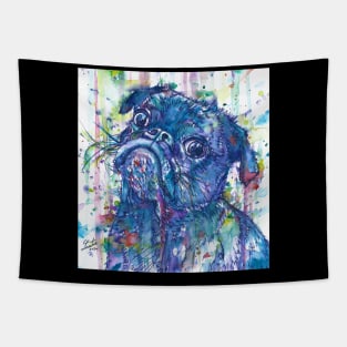 PUG - watercolor and ink portrait Tapestry