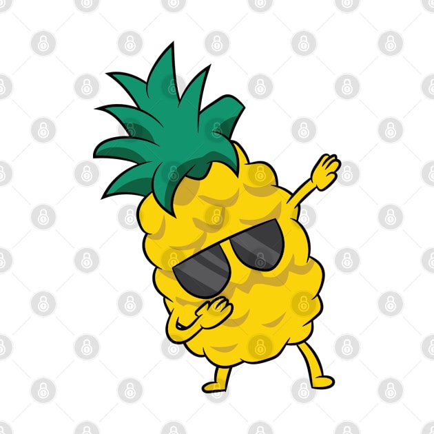 Pineapple With Sunglasses Funny Fruit Dabbing Pineapple by EQDesigns