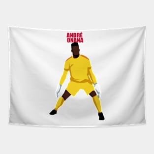 André Onana: Simple Flat Design Tribute Tapestry