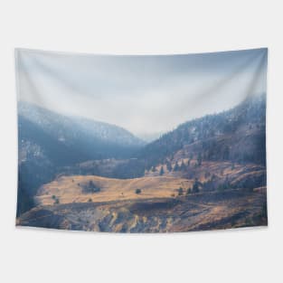 Snow on Winter Mountains Tapestry