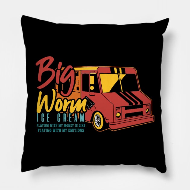 Retro Big Worm's Ice Cream Pillow by rajtuls