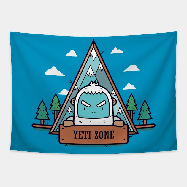 Yeti Zone: Beware Tapestry by UniqueDesignsCo