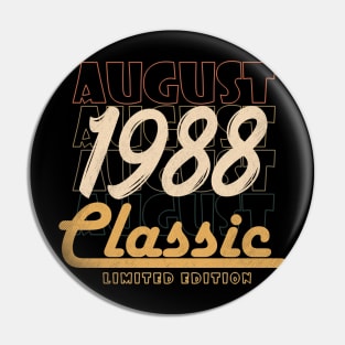 August 1988 birthday Pin