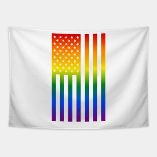 Rainbow American Flag LGBTQ Pride Tapestry