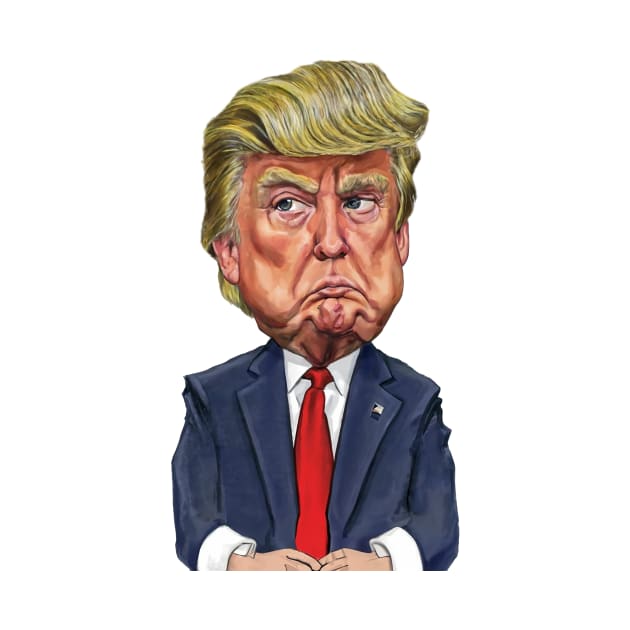 Cartoon of Donald Trump Pouting by hclara23