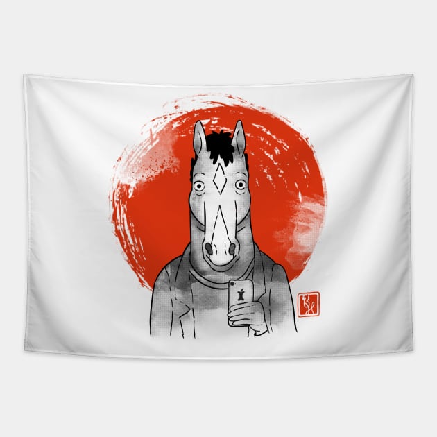 BoJack Sumi-E Tapestry by BrayInk