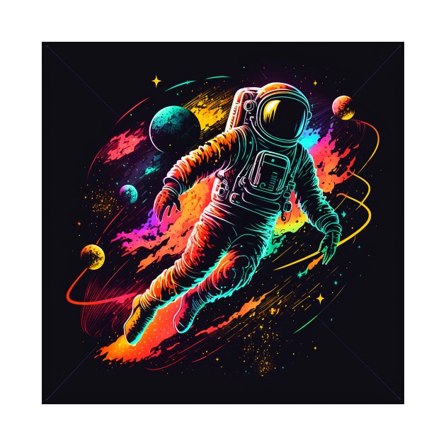 Astronaut dancing in space cosmos by ramith-concept