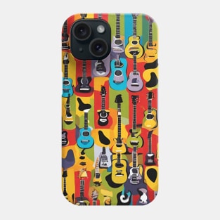 Colorful Guitars Collage Phone Case