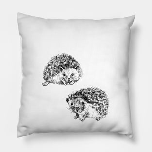 Cute Hedgehogs Print Pillow