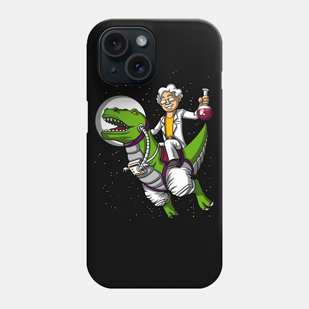 Chemistry Science Teacher Riding Space T-Rex Dinosaur Astronaut Phone Case by underheaven