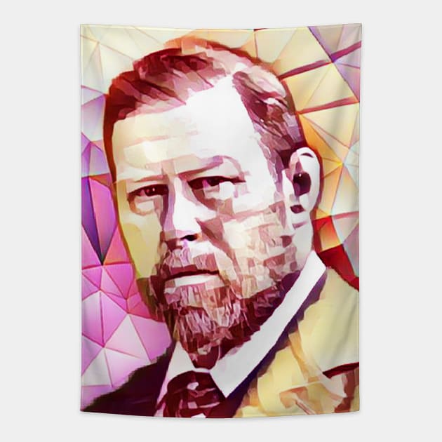 Bram Stoker Pink Portrait | Bram Stoker Artwork 13 Tapestry by JustLit