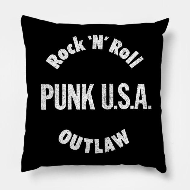 PUNK USA / / Vintage Faded Style Punk Design Pillow by CultOfRomance