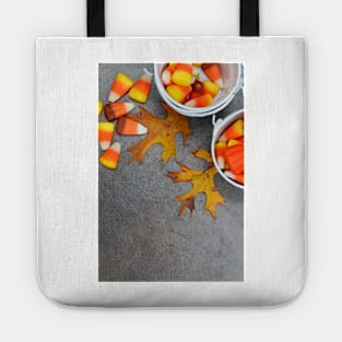 Candy corn and autumn Tote