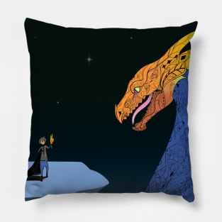 Dungeon and dragon,dragons and adventurer,fantasy caves, Pillow