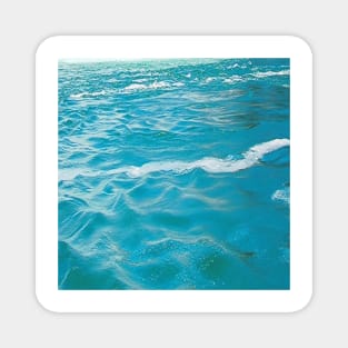 Living Waters in light blue ocean waves and ripples Magnet