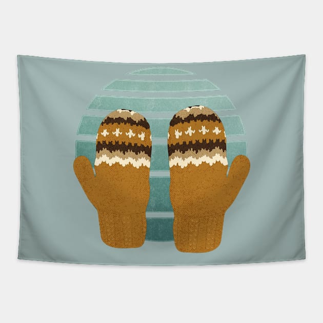 Bernie's Wool Mittens Tapestry by Little Birds