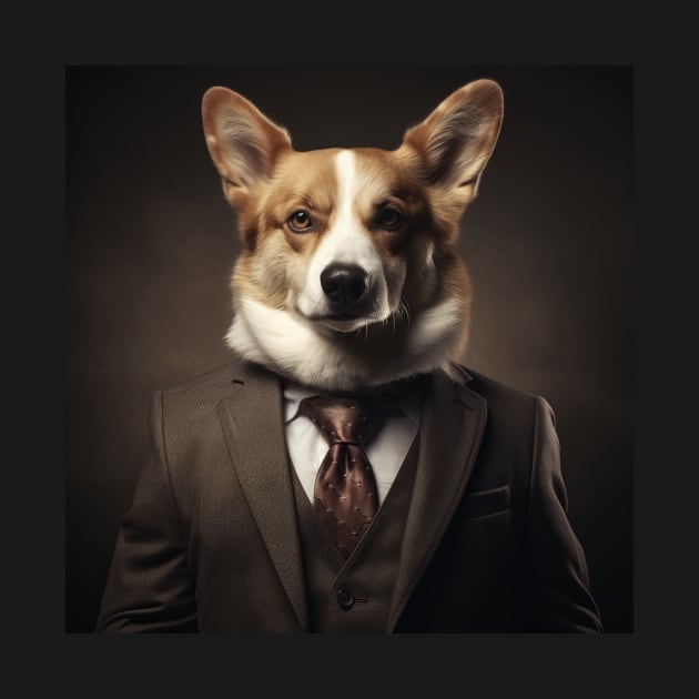 Cardigan Welsh Corgi Dog in Suit by Merchgard