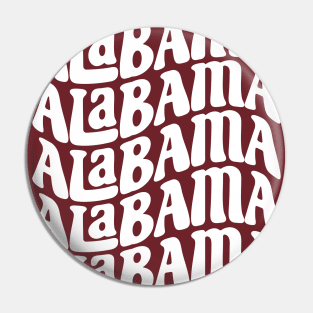 Alabama - Bama Groovy White Wave Pin