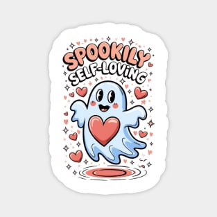 Spookily Self-Loving – Heartwarming Ghost Self Love Halloween Magnet