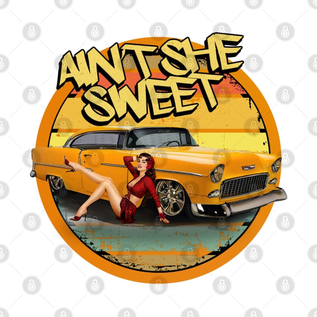 Aint She Sweet - 1955 Chevy - Pin Up Girl by Wilcox PhotoArt