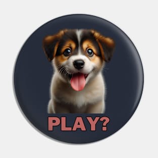 the dog invites you to play Pin