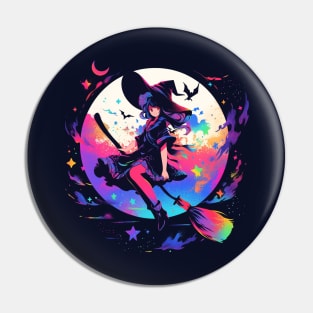 cute witch at night Pin