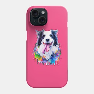 Cute Border Collie Dog Print Artowrk Phone Case