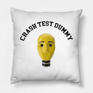 Crash Test Dummy Yellow Head with Safety Mark Background Pillow