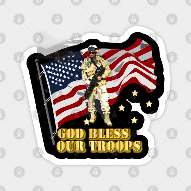 God Bless Our Troops Magnet by twix123844