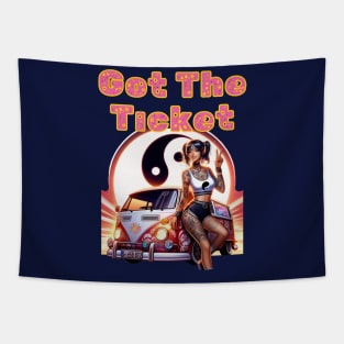 Kawaii, Anime Girl, Got The Ticket | Catsie Cat Tapestry