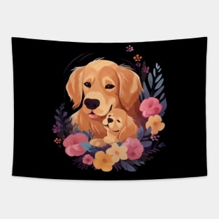 Golden Retriever Mothers Day Tapestry