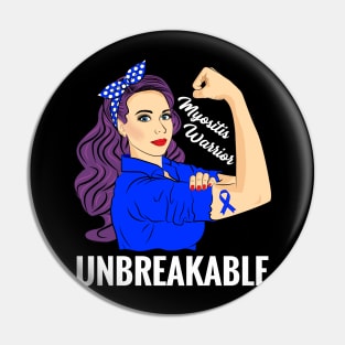 Myositis Awareness Warrior Unbreakable Rare Disease Pin