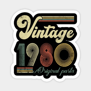 Vintage 1980 44th Birthday Gift Men Women 44 Years Old Magnet