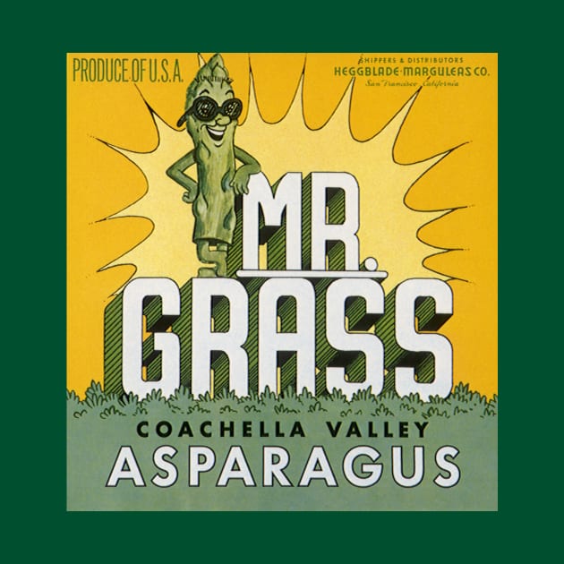 Vintage Mr. Grass Asparagus Label by MasterpieceCafe